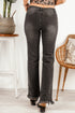 Raw Hem Straight Leg Jeans